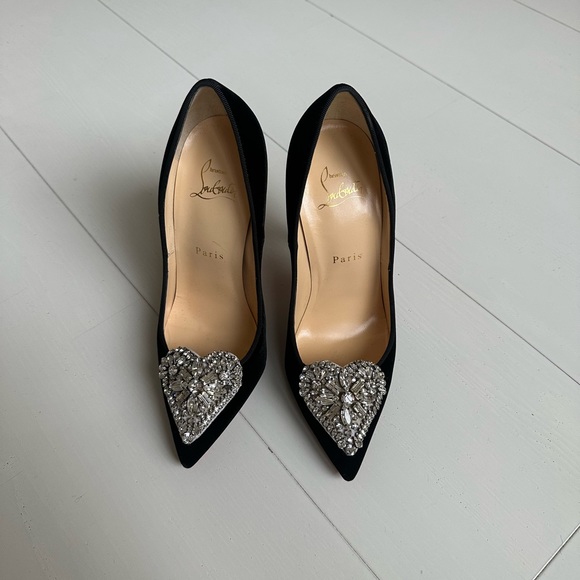Christian Louboutin Cristocora 120 black velvet heels - Picture 3 of 10
